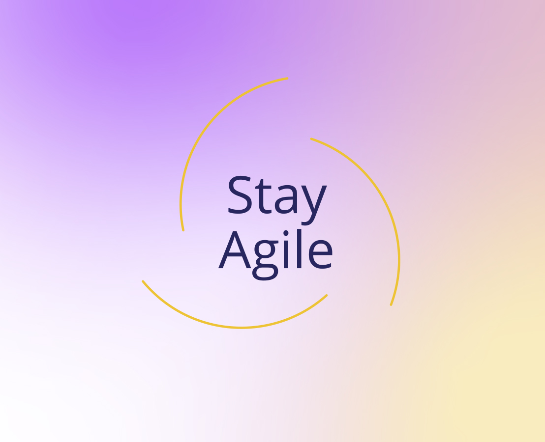 Viatris value 'Stay Agile' with gradient background, promoting adaptability, bold thinking, and diverse viewpoints.